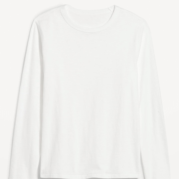 NWT OLD NAVY EveryWear Long-Sleeve Slub-Knit T-Shirt Color: White Lilies - Picture 1 of 6